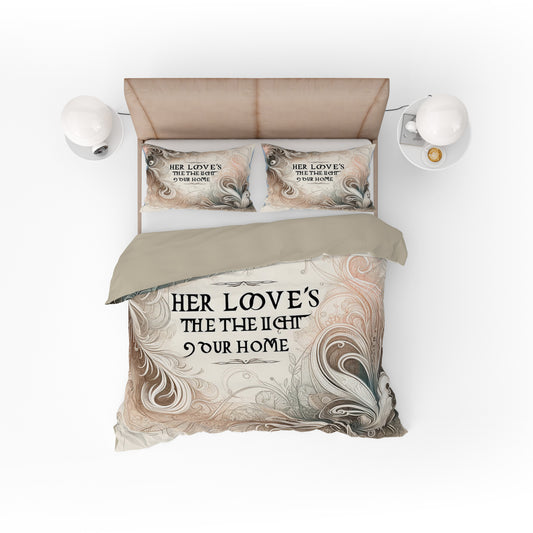 Beautiful Floral Quote Cotton Reversible Quilt Cover Set For Mothers - Adore India   