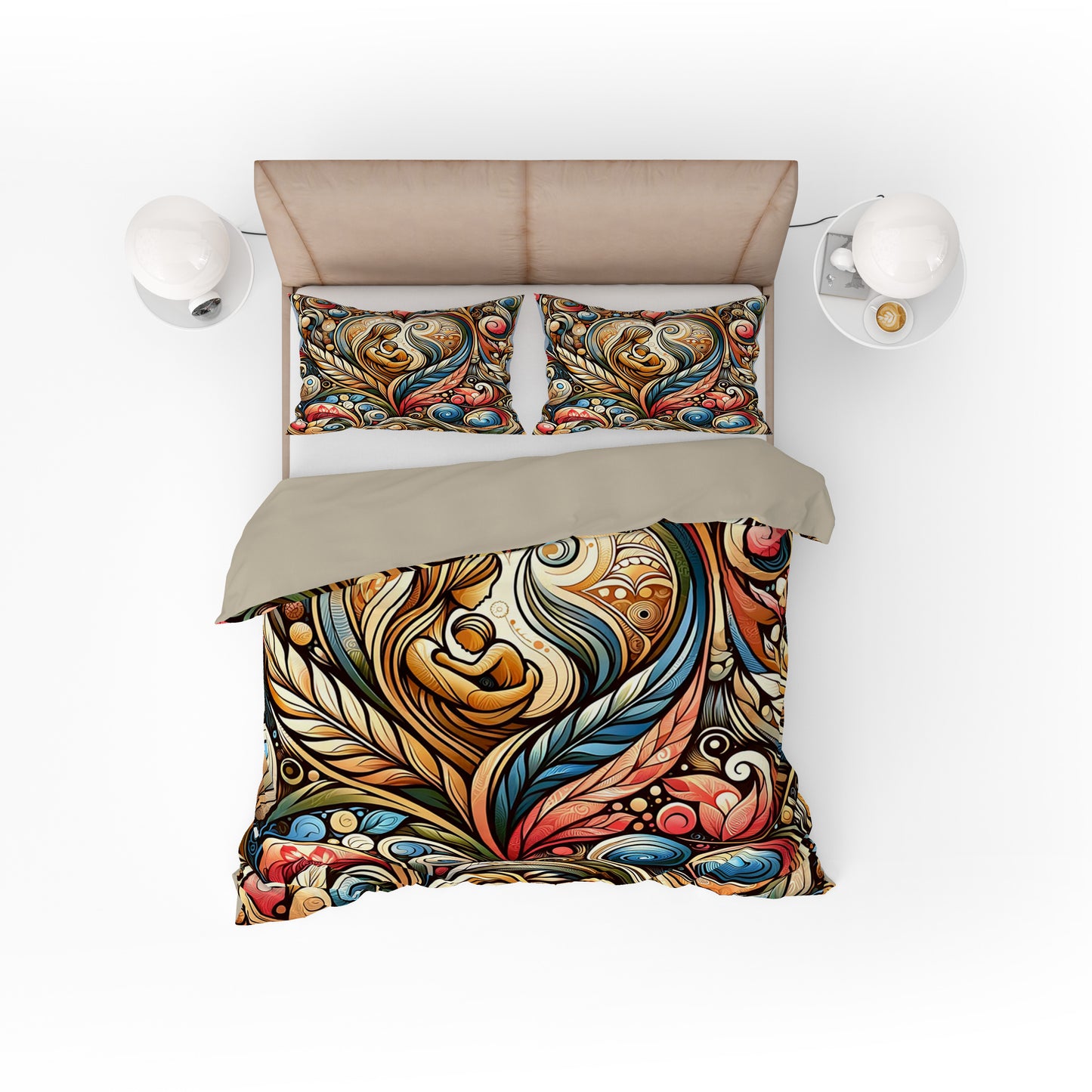 Beautiful Floral Mother Love Cotton Reversible Quilt Cover Set For Mothers - Adore India   