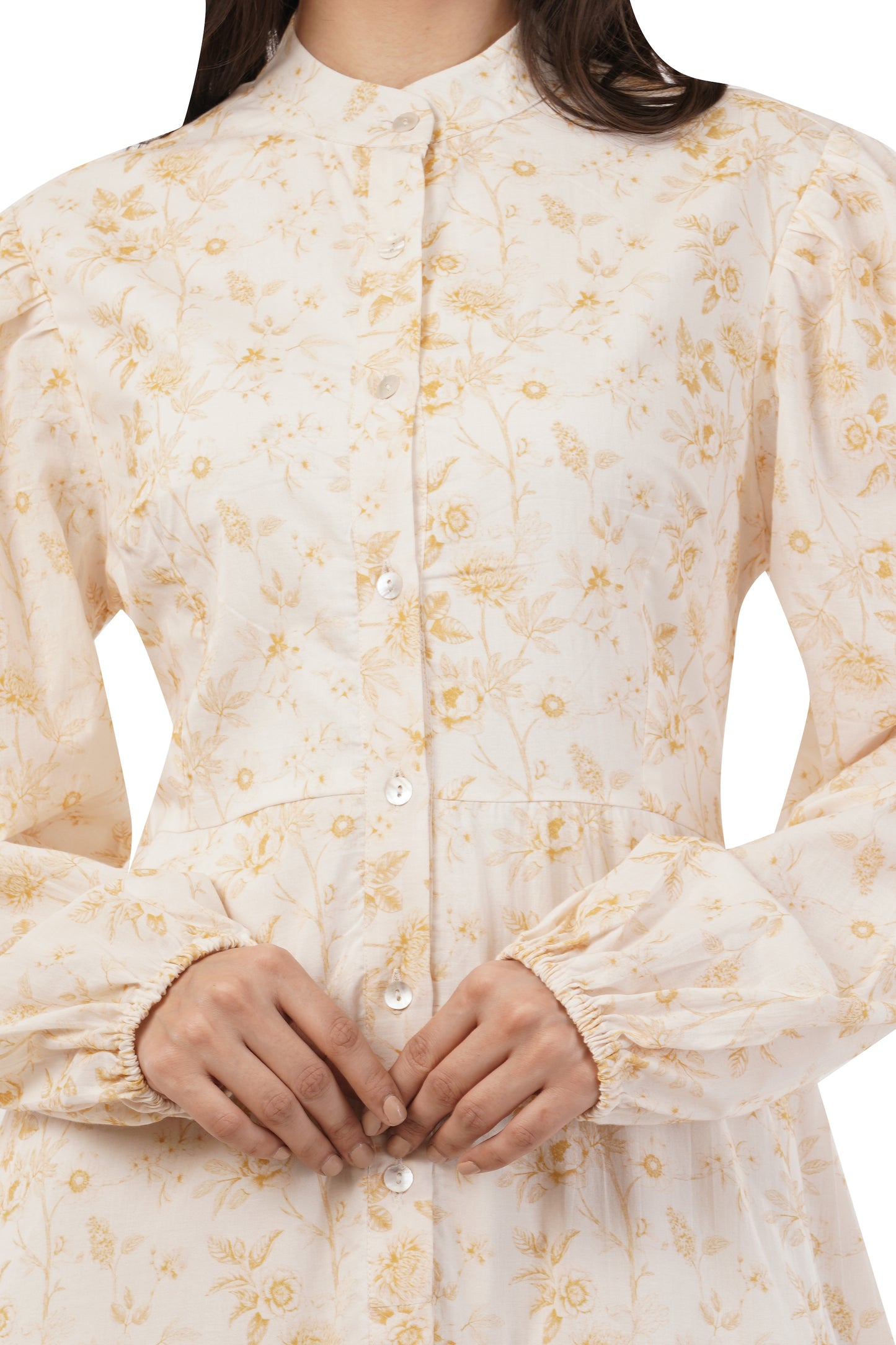 Melora Floral Tiered Long Sleeve Cotton Long Maxi Dress