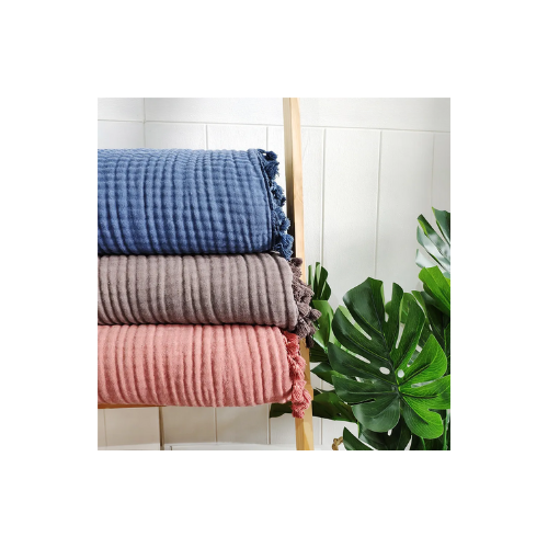 Organic Cotton Muslin Soft Bedding Blanket Throw With Tassels - Adore India   