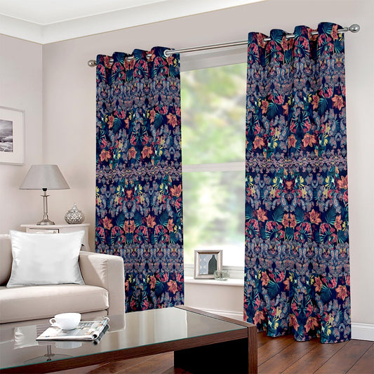 Paisley Elegance Printed Bohemian Style Eyelet Curtain - Adore India   