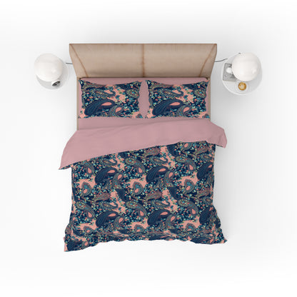 Pink Paisley Bliss Quilt Cover Set - Stylish Comfort for Dreamy Nights King Size - Adore India   