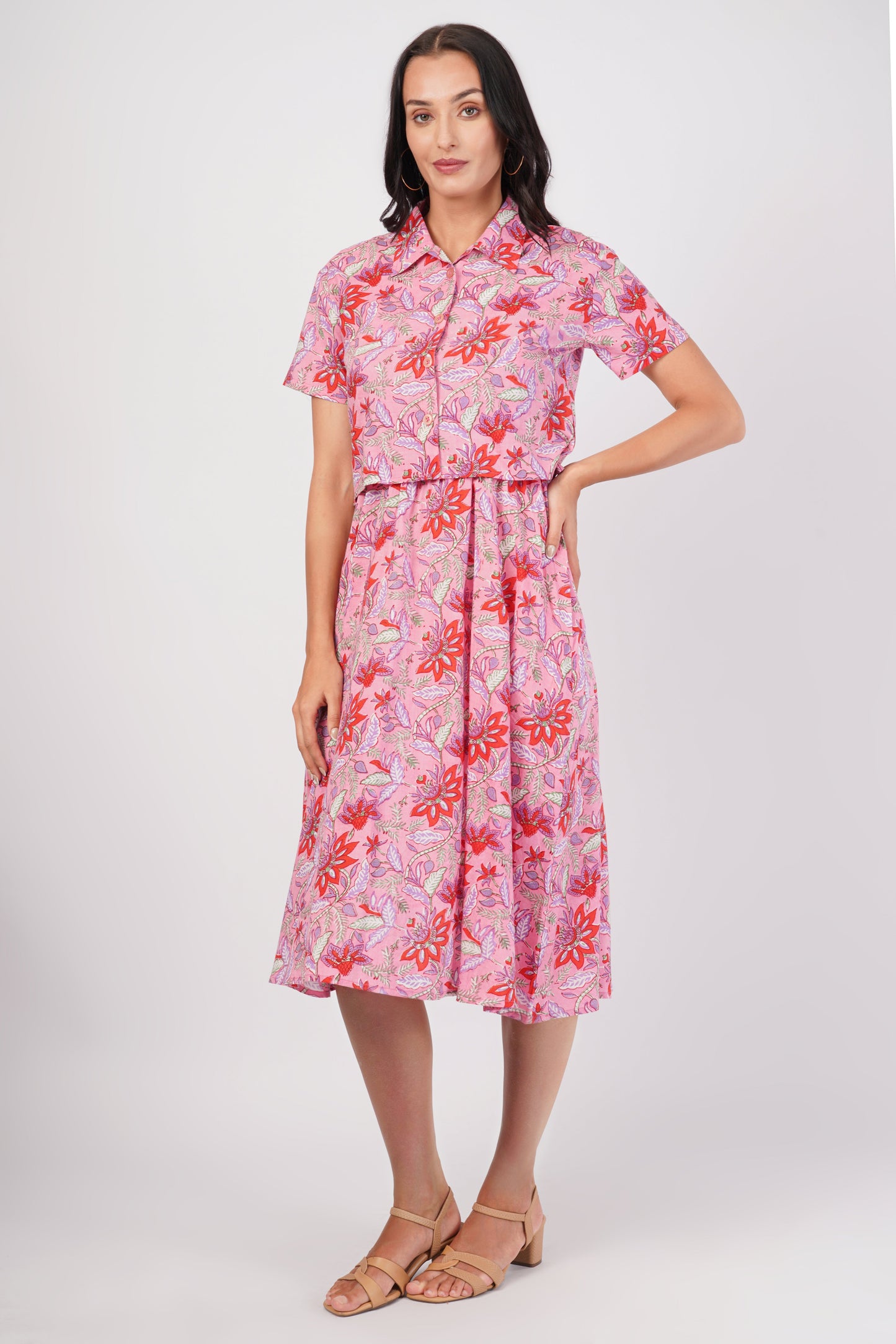 Vintage Pink 2 Piece Dress 
