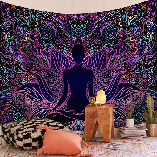 Peace Indian Mandala Tapestry Psychedelic Wall Hanging Boho Decor - Adore India   