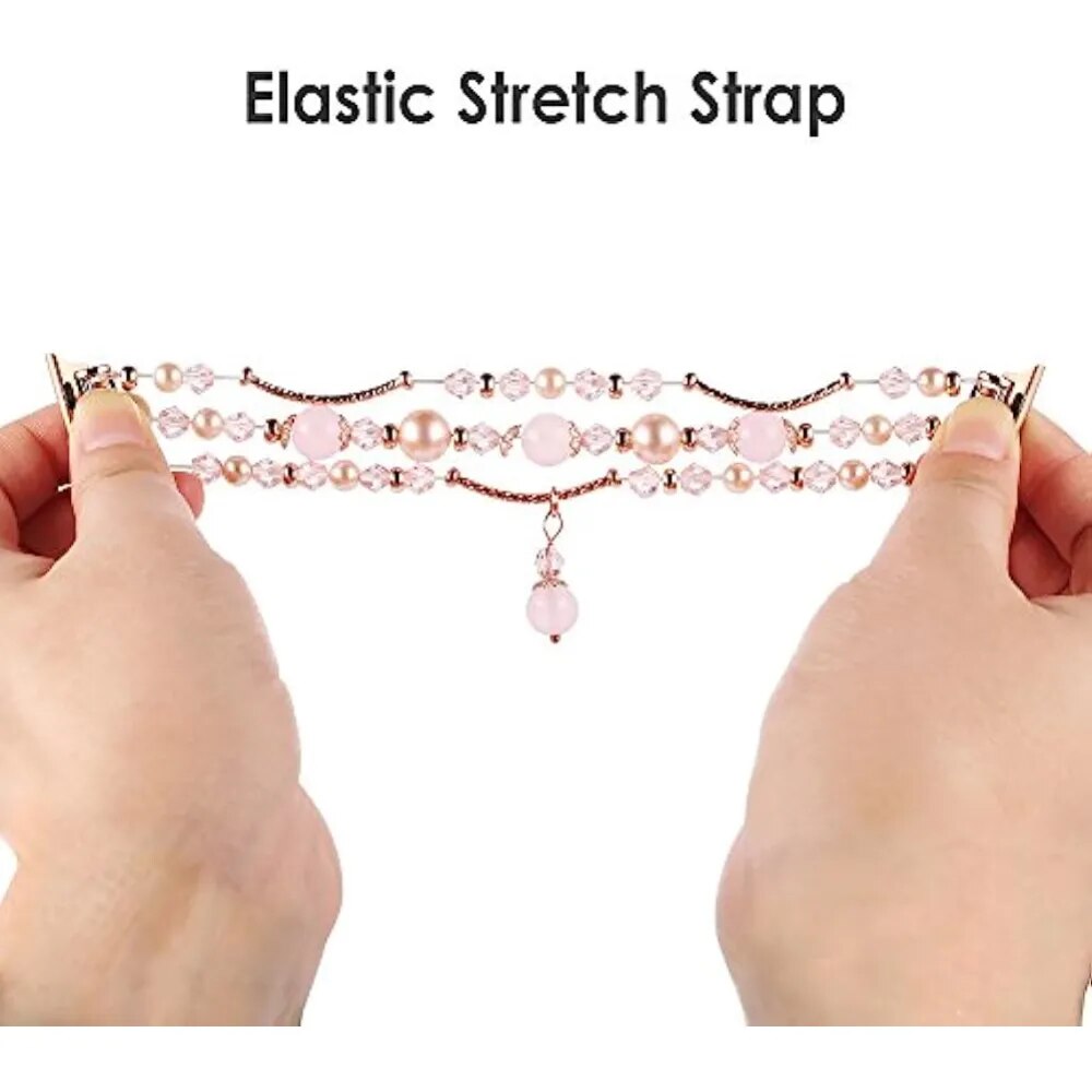 Handmade Beaded Watch Band Bracelet for iOS Series 9 8 7 6 SE 5 Strap - Adore India   