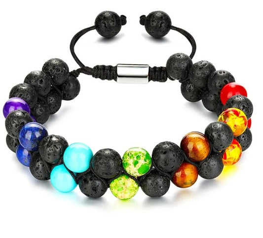 Bohemian 7 Chakra Stone Bead Yoga Meditation Bracelet - Adore India   