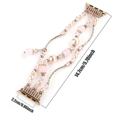Handmade Beaded Watch Band Bracelet for iOS Series 9 8 7 6 SE 5 Strap - Adore India   