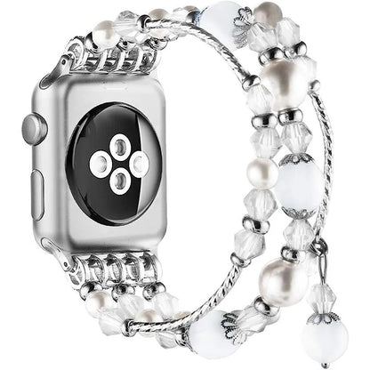 Handmade Beaded Watch Band Bracelet for iOS Series 9 8 7 6 SE 5 Strap - Adore India   