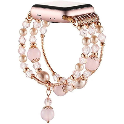 Handmade Beaded Watch Band Bracelet for iOS Series 9 8 7 6 SE 5 Strap - Adore India   