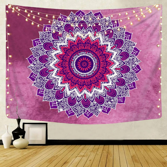 Indian Mandala Tapestry Psychedelic Passion Pink Wall Hanging Boho Decor - Adore India   