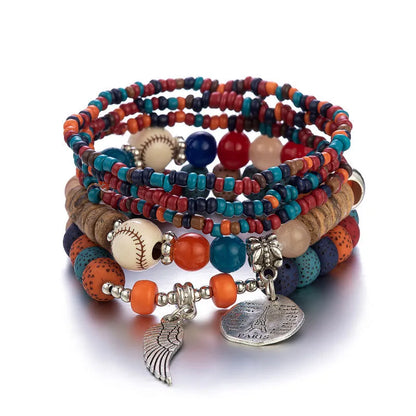 Bohemian Handmade Crystal Beaded Multi Colour Bracelet with Charm - Adore India   