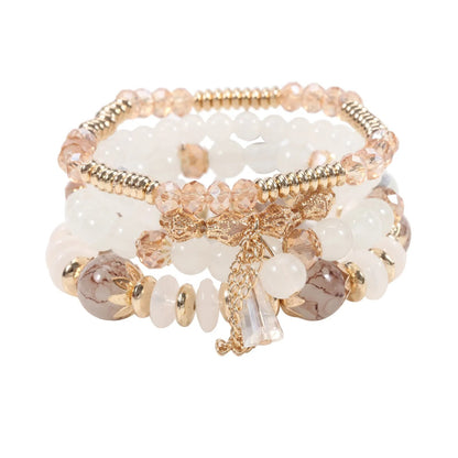 Bohemian Handmade Crystal Beaded Multi Colour Bracelet with Charm - Adore India   