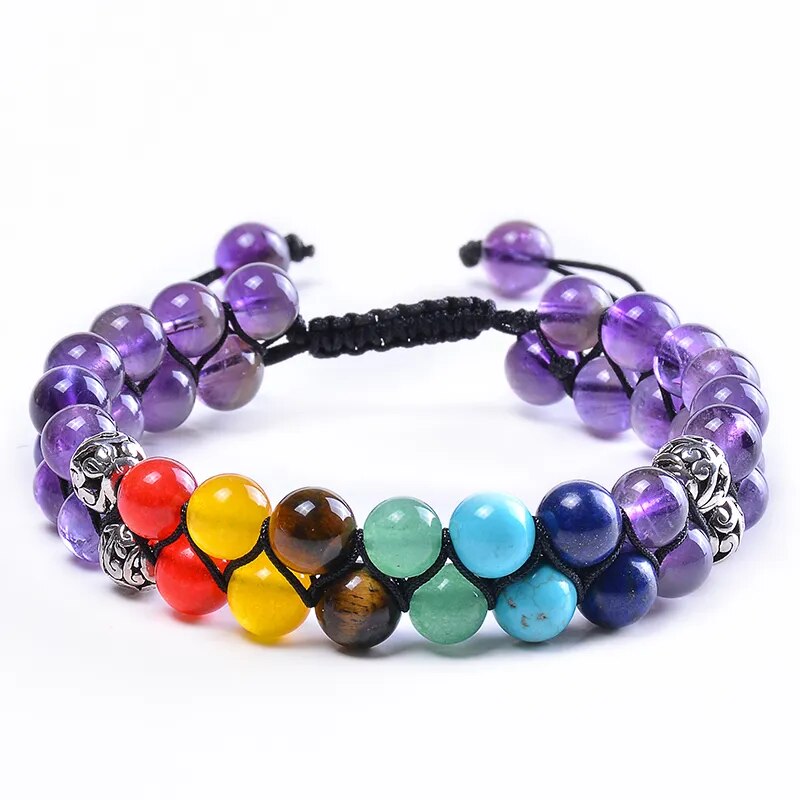 7 Chakra Crystal Beads Yoga Meditation Bracelet - Adore India   