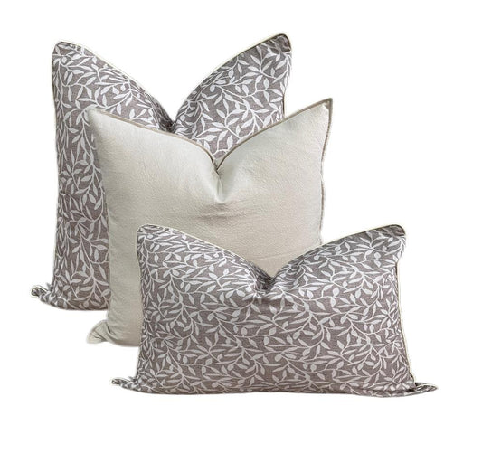 Vintage Brown Floral Cushion Pillow Set