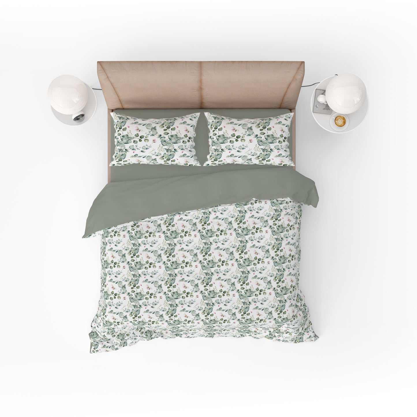  Bohemian Watercolor Leaves Quilt Cover Set - Serene Petals King Size - Adore India   