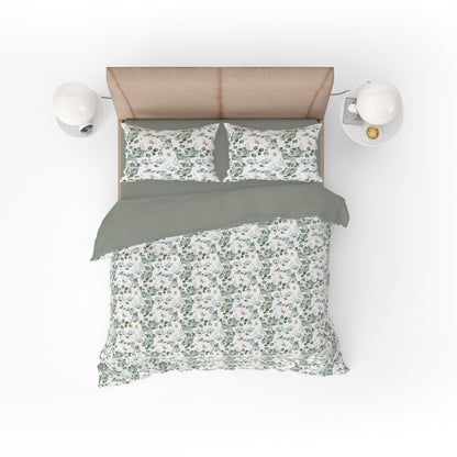  Bohemian Watercolor Leaves Quilt Cover Set - Serene Petals King Size - Adore India   