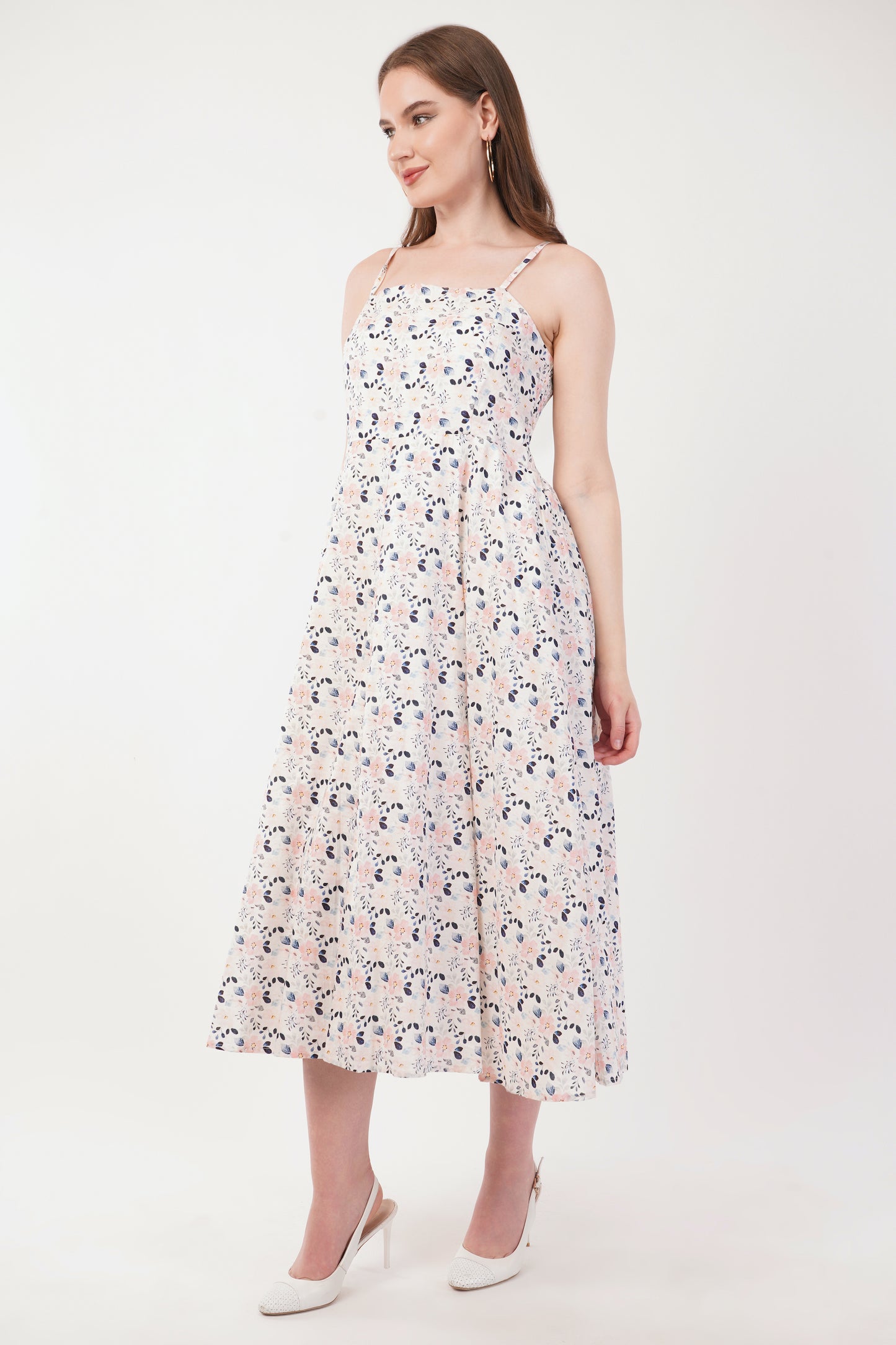 Winifred Floral Long Strap Cotton Long Maxi Summer Dress