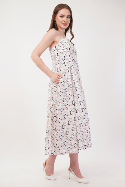 Winifred Floral Long Strap Cotton Long Maxi Summer Dress