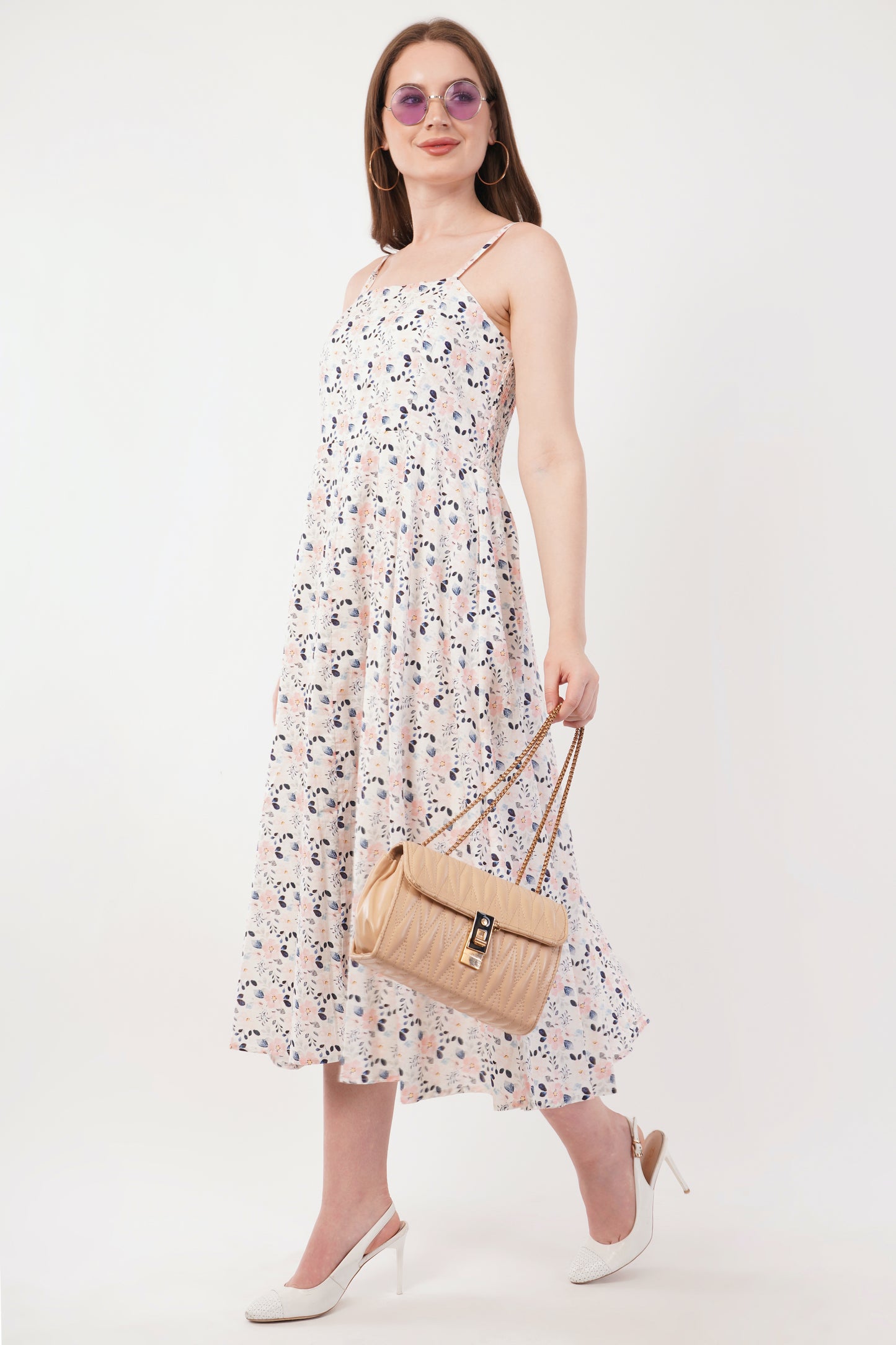 Winifred Floral Long Strap Cotton Long Maxi Summer Dress