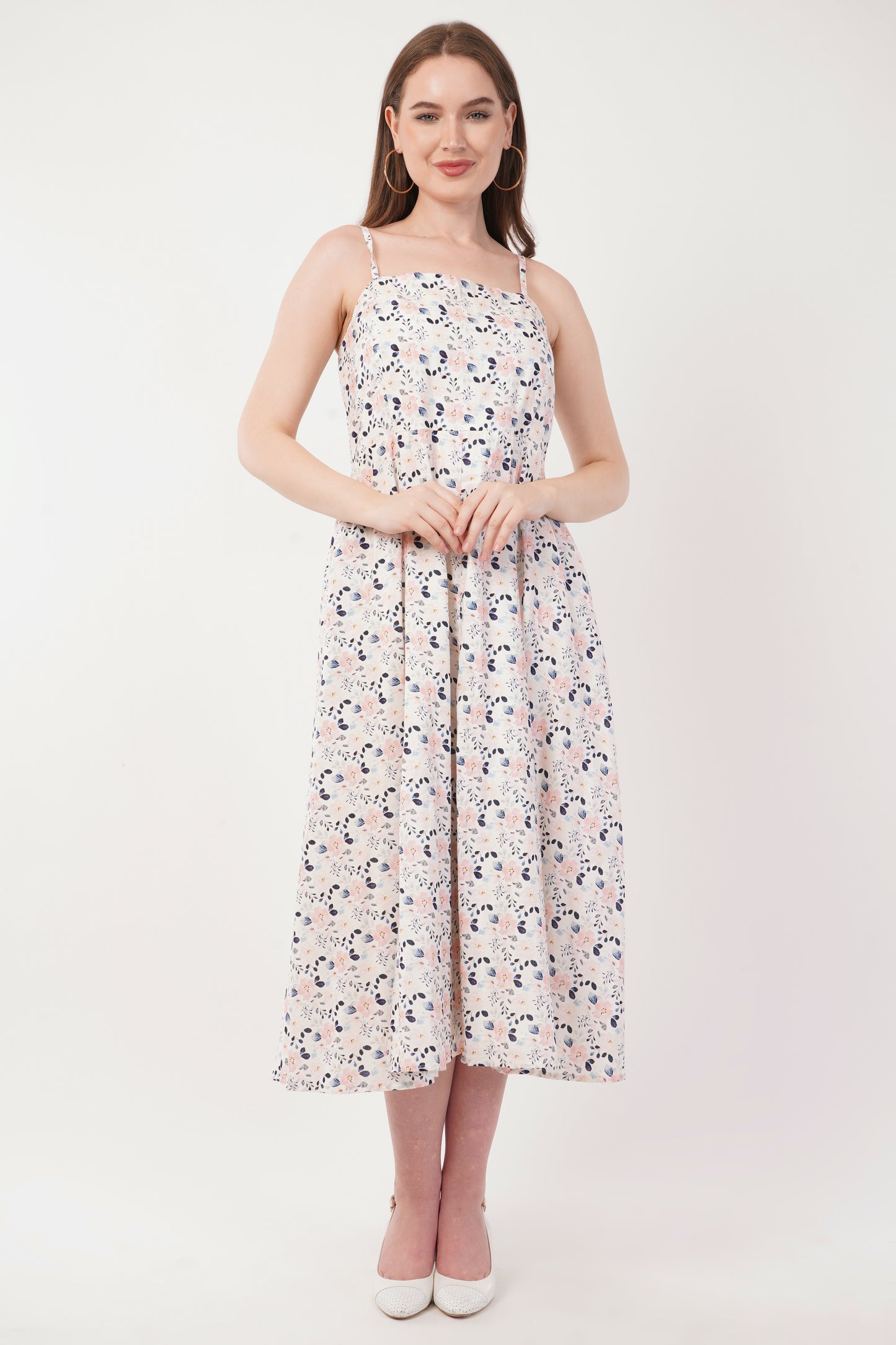 Winifred Floral Long Strap Cotton Long Maxi Summer Dress