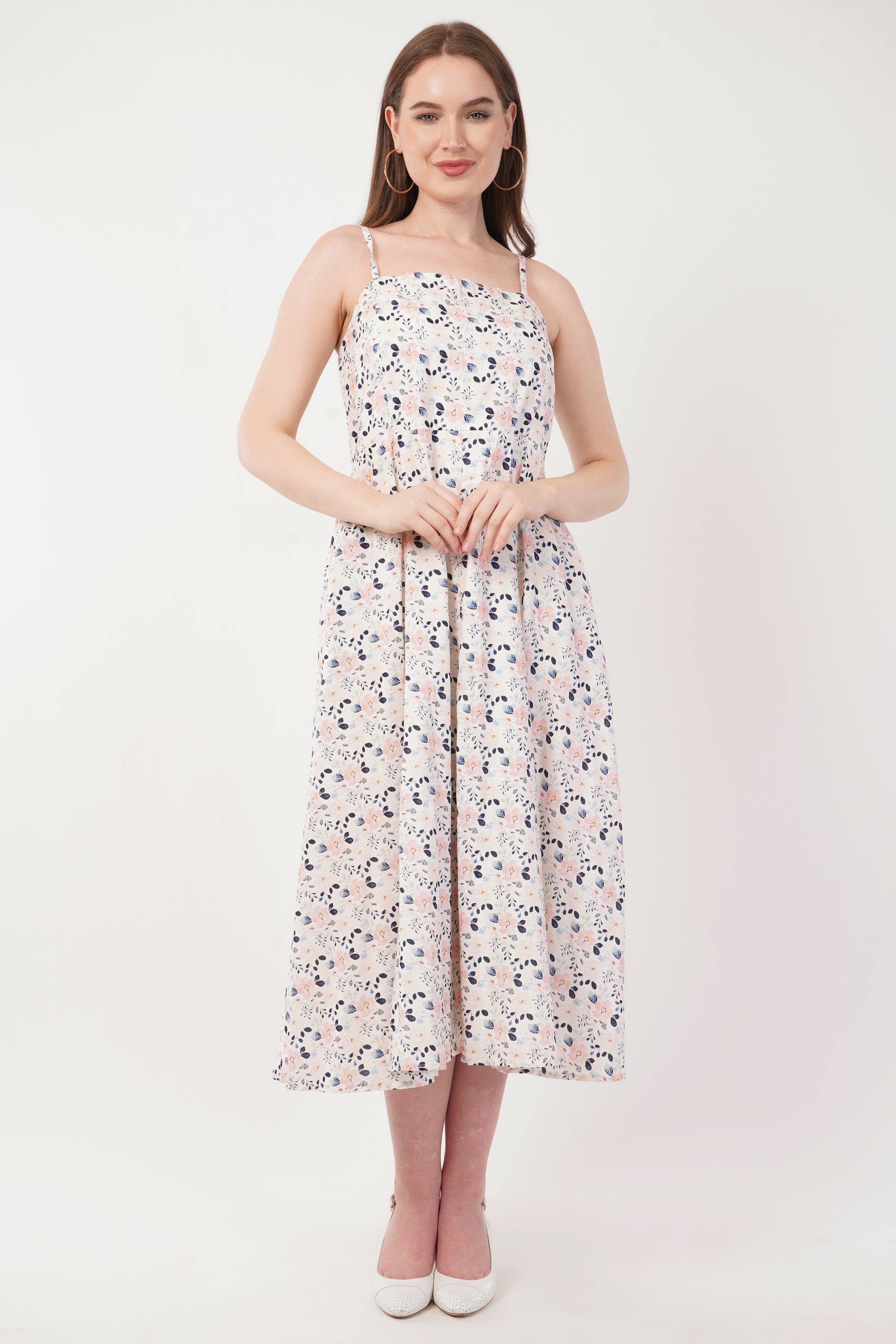 Winifred Floral Long Strap Cotton Long Maxi Summer Dress