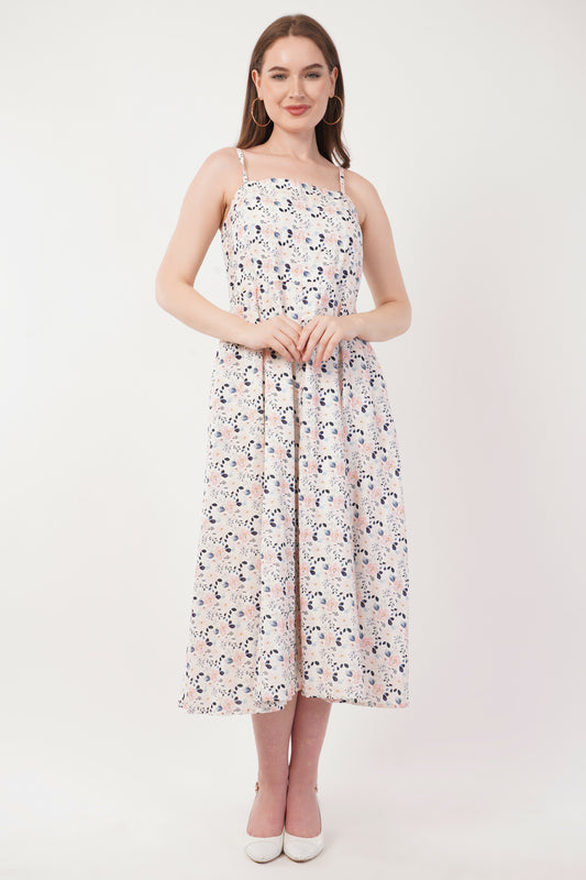 Winifred Floral Long Strap Cotton Long Maxi Summer Dress