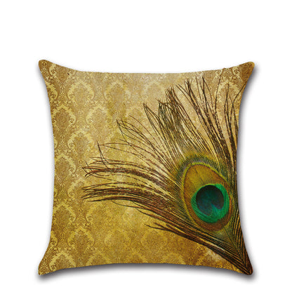 Peacock Printed Throw Pillow Case Cushion Cover - Adore India   