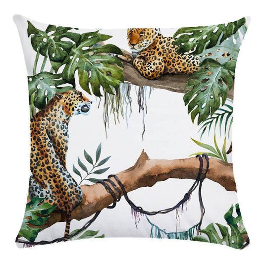 Tropical Flower Bird Printed Super Soft Pillowcase Cushion Cover - Adore India   