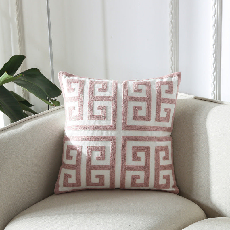 Geometric Bohemian Embroidery Couch Living Room Embroidered Cushion - Adore India   