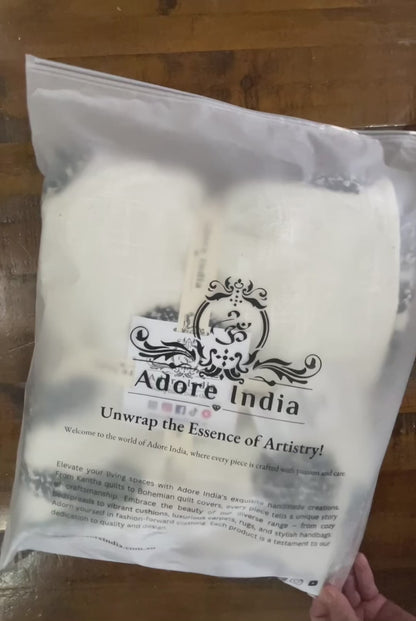 Bohemian Black Cotton Bedding Tufted Throw Blanket