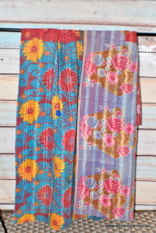 Vintage Kantha Throw- Parul - Adore India   