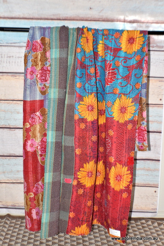 Vintage Kantha Throw- Parul - Adore India   