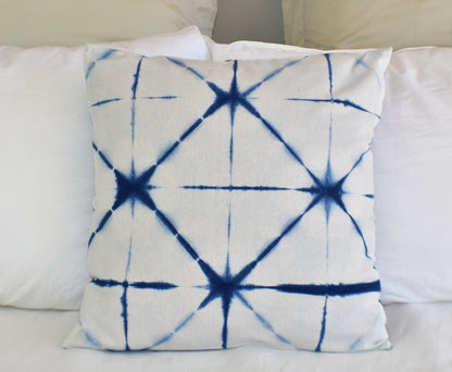 Hand Made Indigo Tie and Dye Orion Cushion Cover 40cms - Adore India   