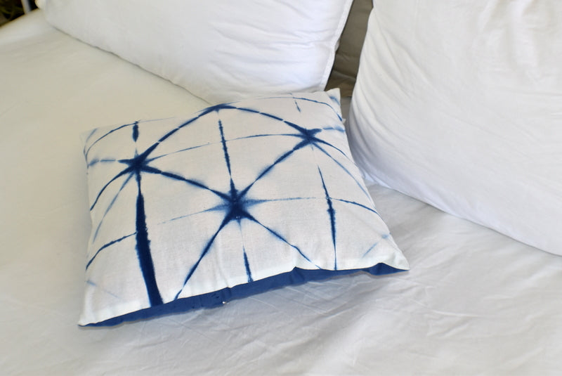 Hand Made Indigo Tie and Dye Orion Cushion Cover 40cms - Adore India   