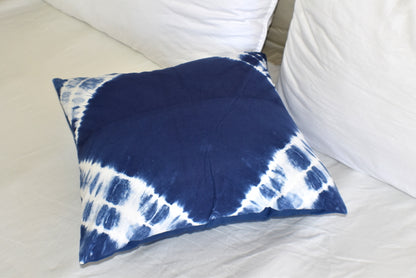 Hand Made Indigo Tie and Dye Moon Cushion Cover 40cms - Adore India   