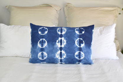 Hand Made Indigo Tie and Dye Dot Pillow Cover - Adore India   
