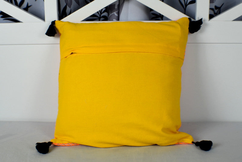 Orange Embroidered Cushion Cover - Adore India   