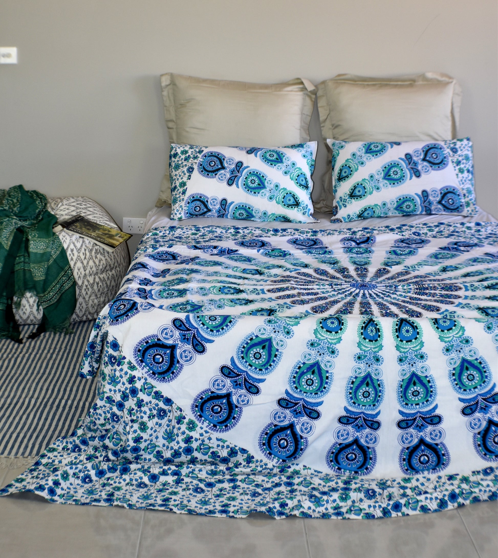 Harmony Blue Mandala Duvet Cover - Adore India   