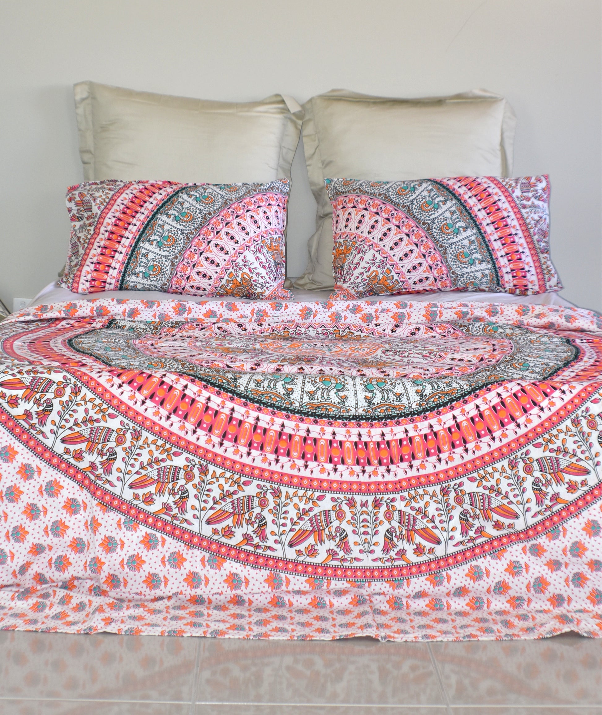 Bird of Prey Red Mandala Duvet Cover - Adore India   