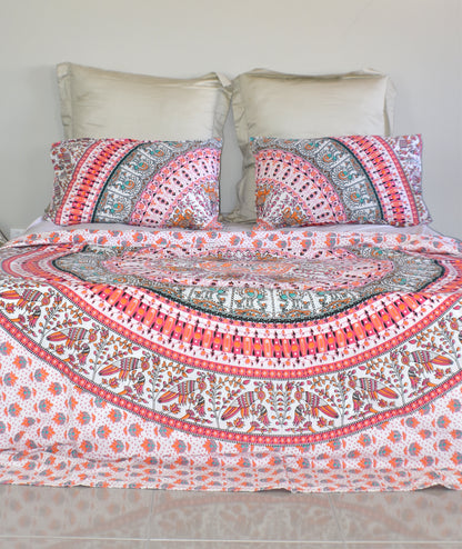 Bird of Prey Red Mandala Duvet Cover - Adore India   