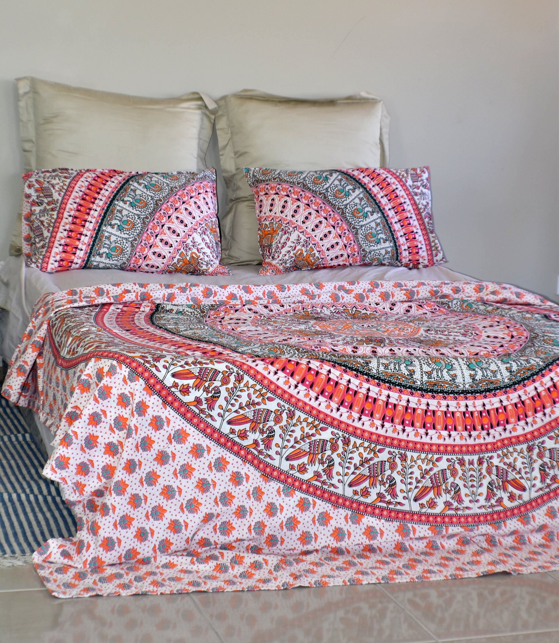 Bird of Prey Red Mandala Duvet Cover - Adore India   