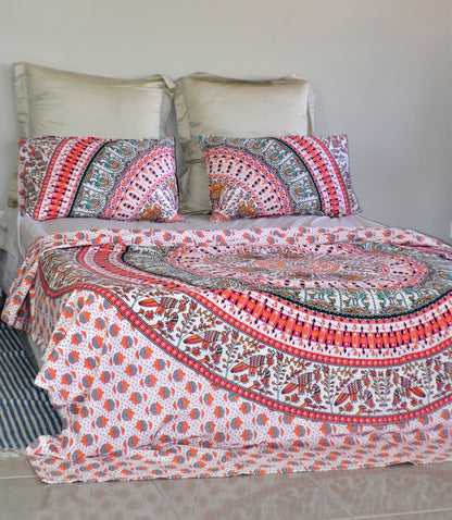 Bird of Prey Red Mandala Duvet Cover - Adore India   
