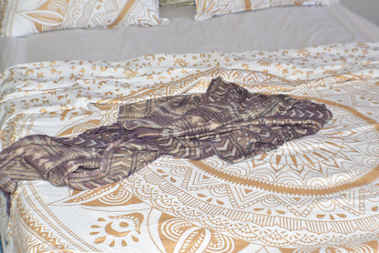 Eco Dye Brown Viscose Hand Dyed Printed Scarf - Adore India   