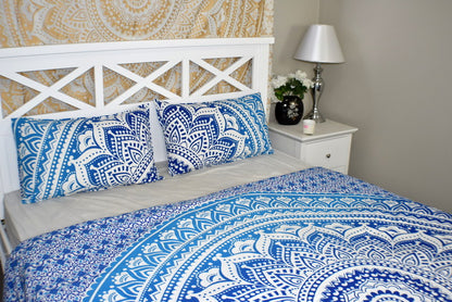 Star Blue Ombre Mandala Duvet Cover - Adore India   