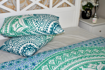 Star Turquoise Ombre Mandala Duvet Cover - Adore India   
