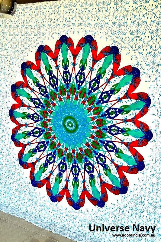 Universe Navy Mandala Throw - Adore India   