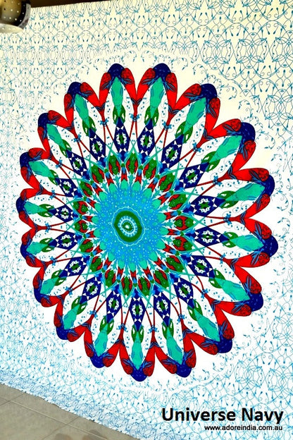 Universe Navy Mandala Throw - Adore India   