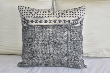 Hand Made Geometrical Block Print Cotton Dari Cushion Cover 65cm - Adore India   