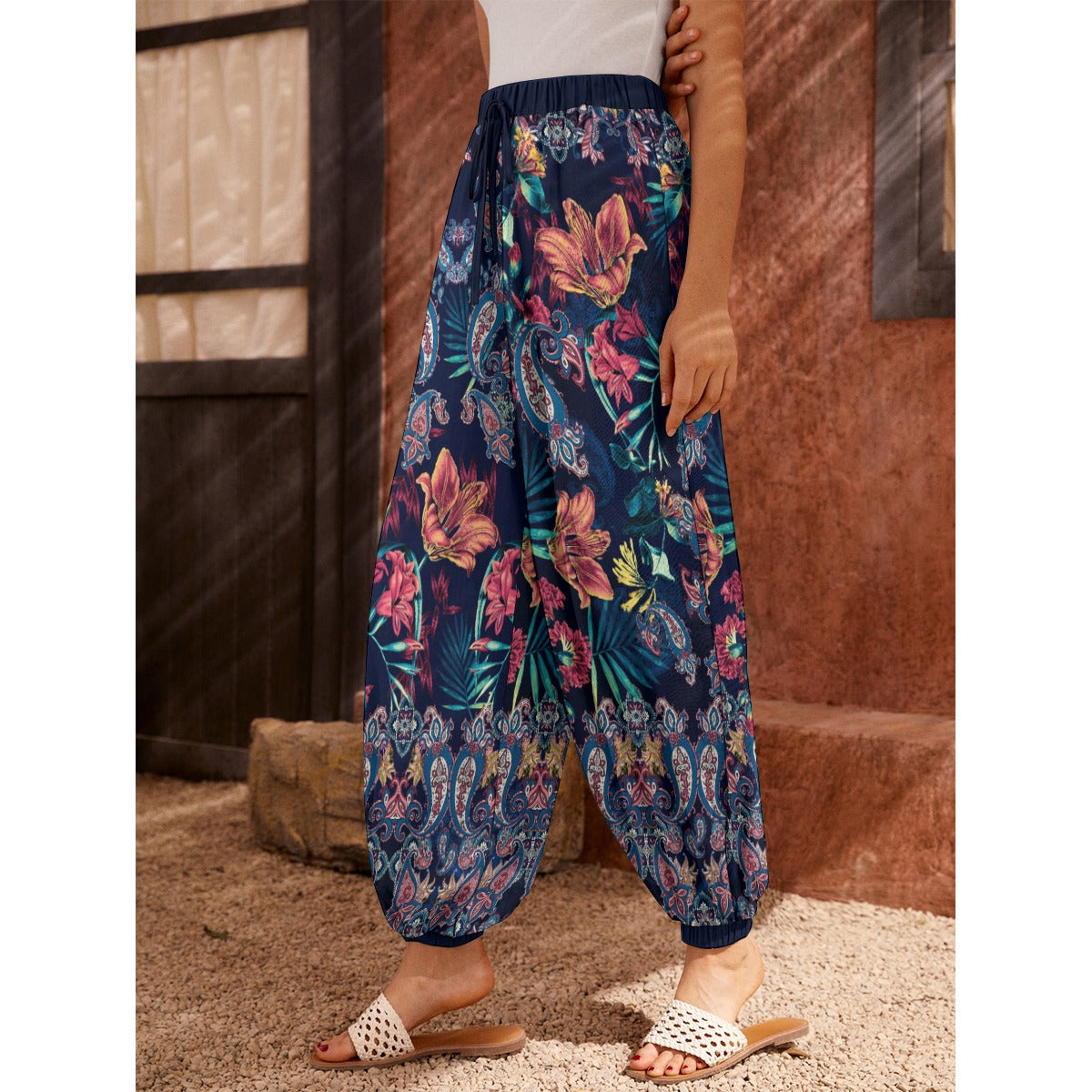 Bohemian Paisley Elegance Women's Harem Carrot Pants  - Adore India   