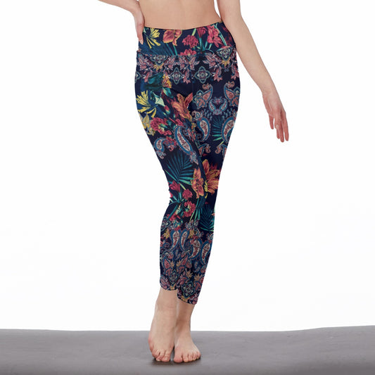 Bohemian Paisley Bliss Women's High Waist Leggings - Adore India   